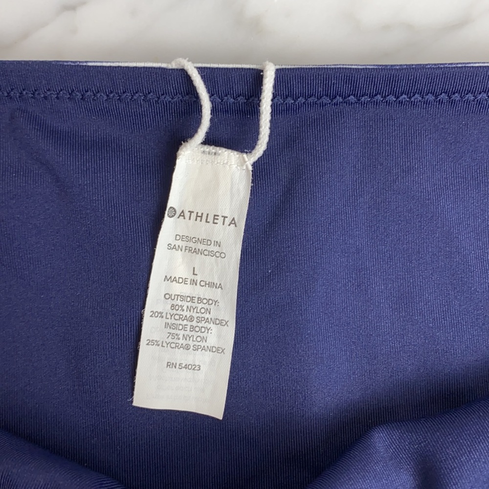 Athleta Piha Reversible Swim Bikini Bottom Navy Blue Striped Large - Picture 4 of 9
